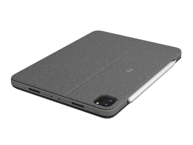 Logitech Combo Touch, Tastatur-Case mit Trackpad f. iPad 12,9", QWERTZ, grau