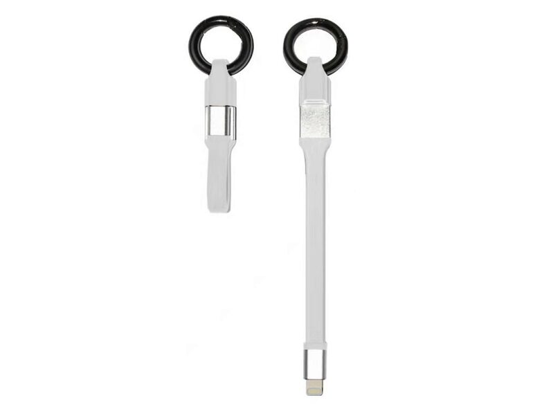 Networx Lightning Tiny-Kabel, USB auf Lightning, Schlüsselring, 11,5 cm, weiß