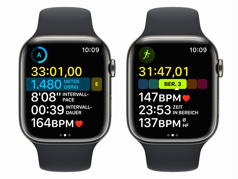 Apple Watch Series 8, GPS & Cell., 45 mm, Edelst. graphite, Sportb. mitternacht