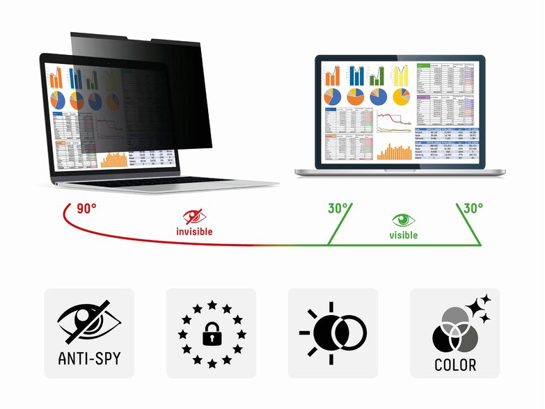 Displex Blickschutzfilter, magnetische Folie für MacBook Pro/Air 13,3"