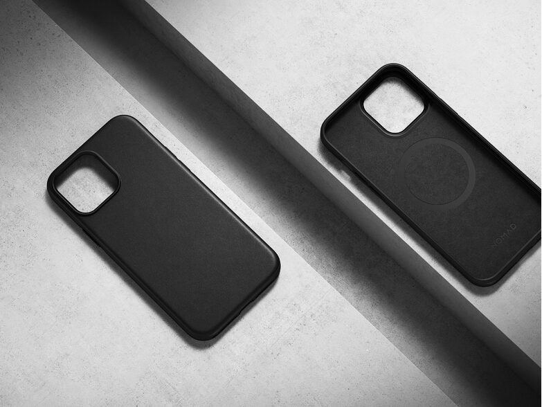Nomad Modern Case, Leder-Schutzhülle für iPhone 14 Plus, mit MagSafe, schwarz